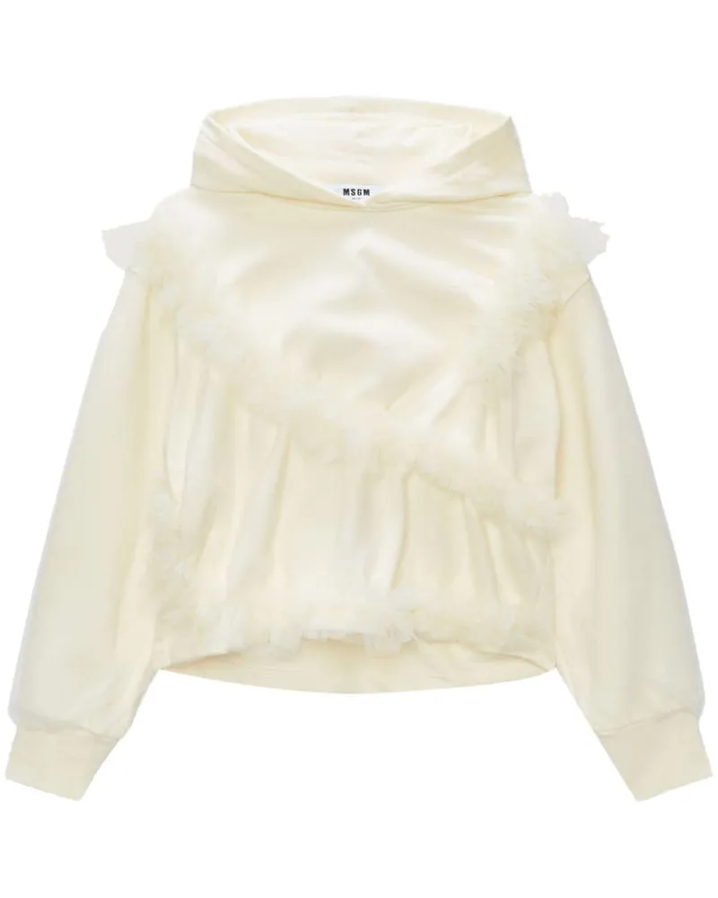 MSGM Hoodie mit Rüschen Nude