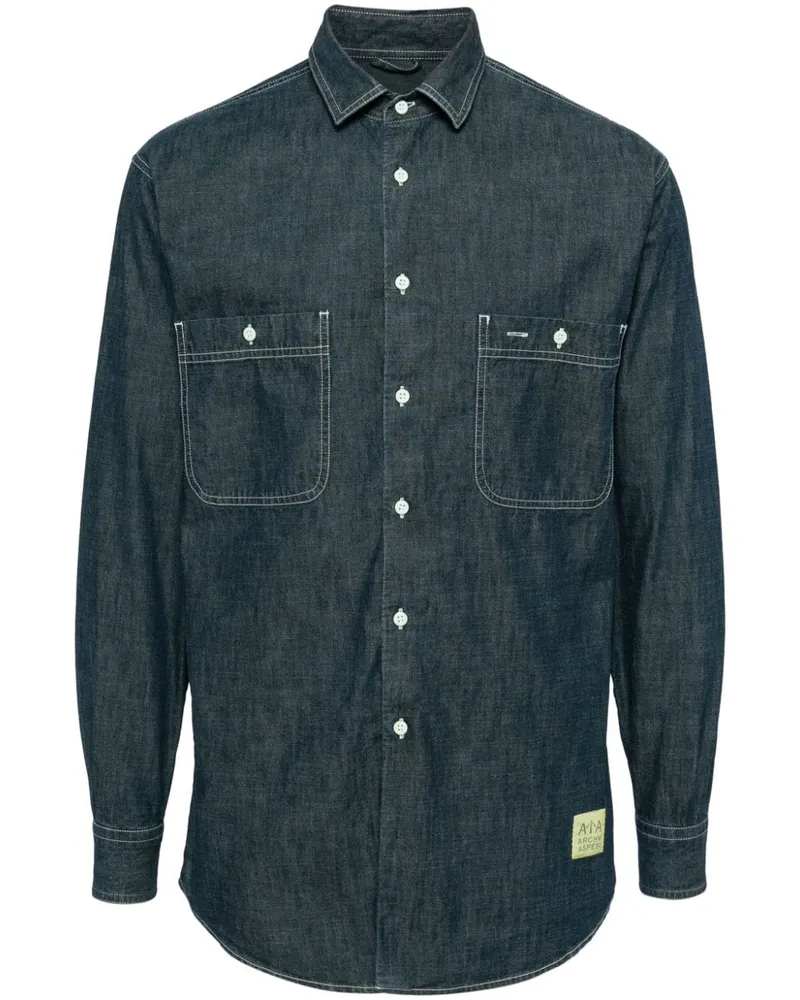 ASPESI Hemd aus Chambray-Denim - Blau Blau