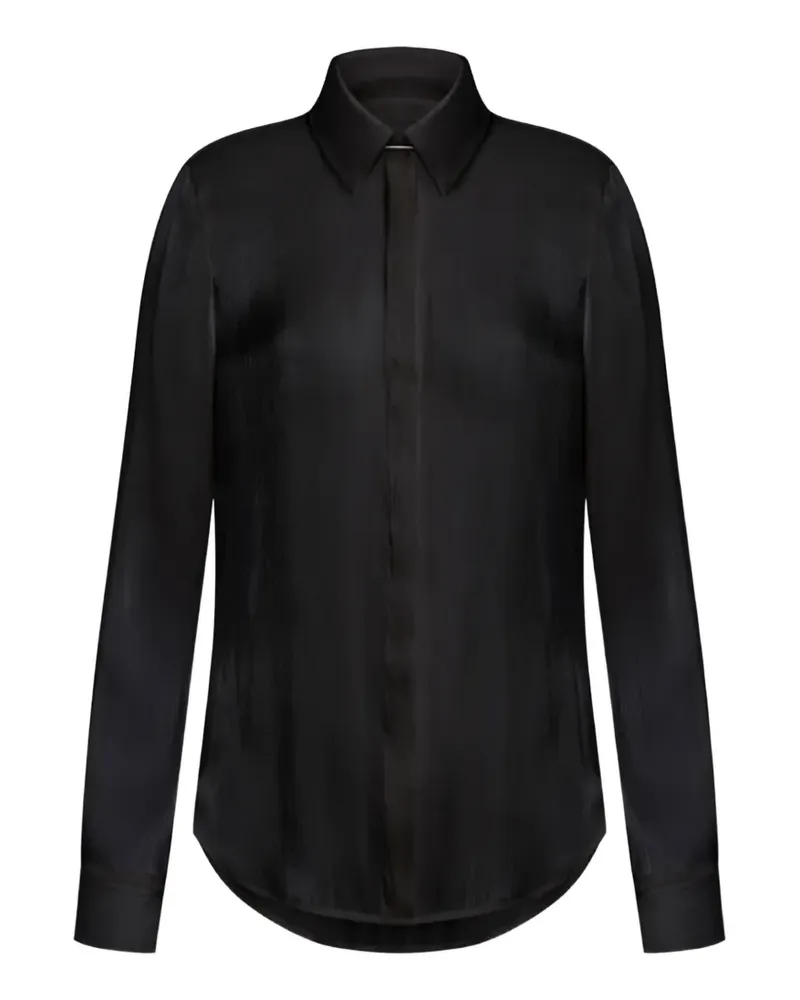 Dondup satin-finish long-sleeve shirt - Schwarz Schwarz