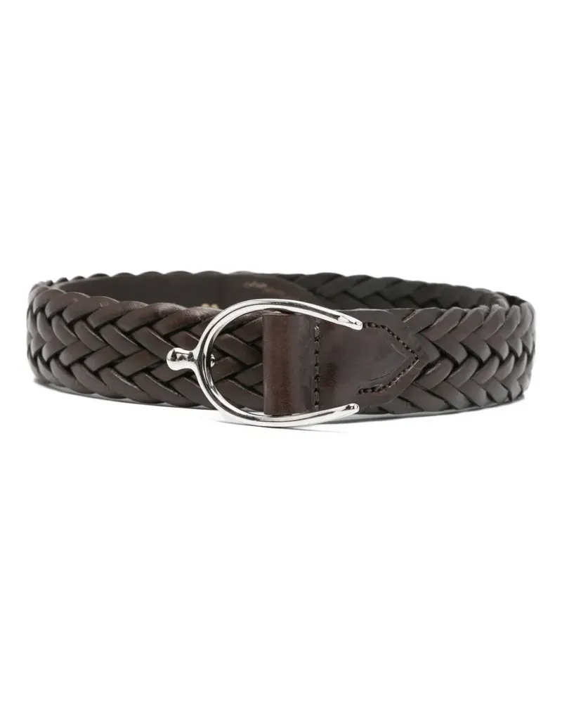 Briglia 1949 interwoven leather belt - Braun Braun