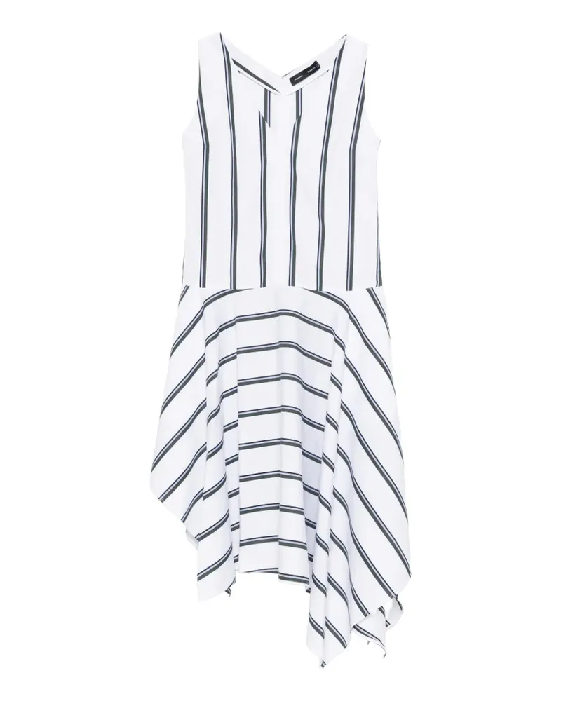 Proenza Schouler Beatriz striped handkerchief-hem dress - Weiß Weiß