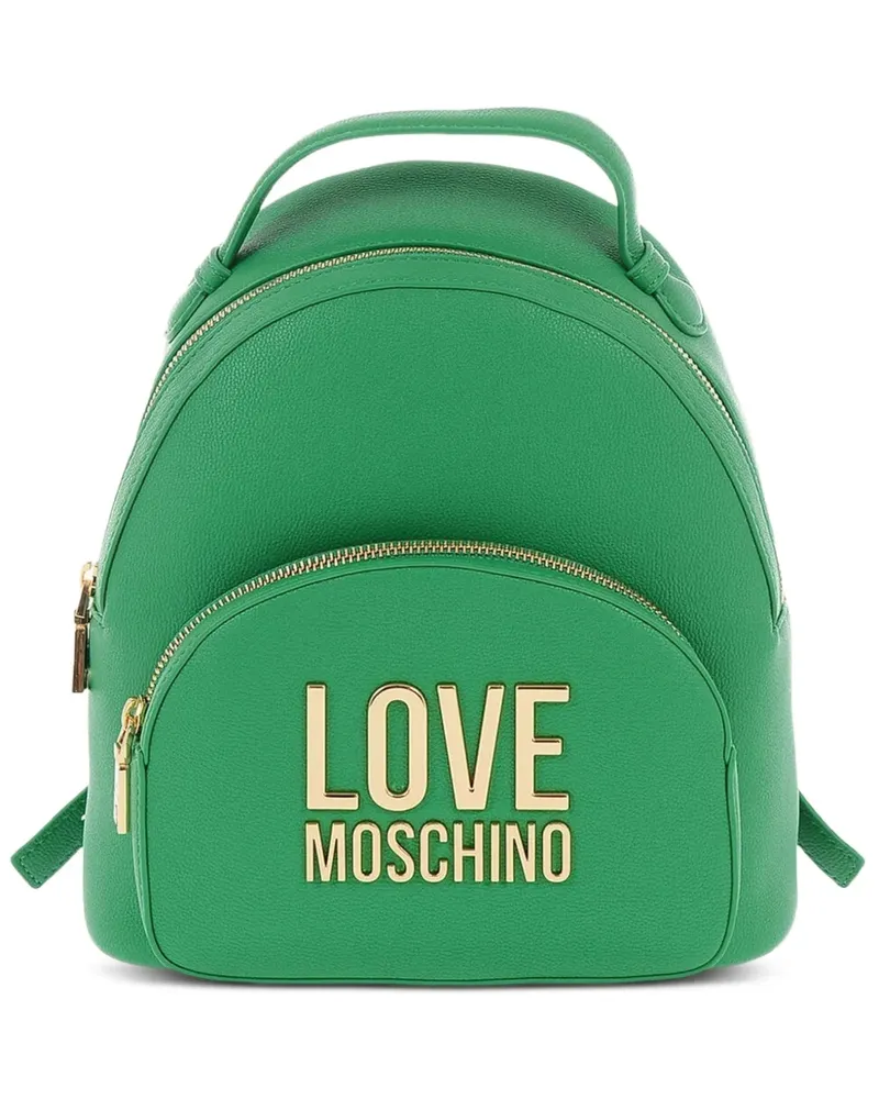 Moschino Rucksack mit Logo-Schild - Grün Grün