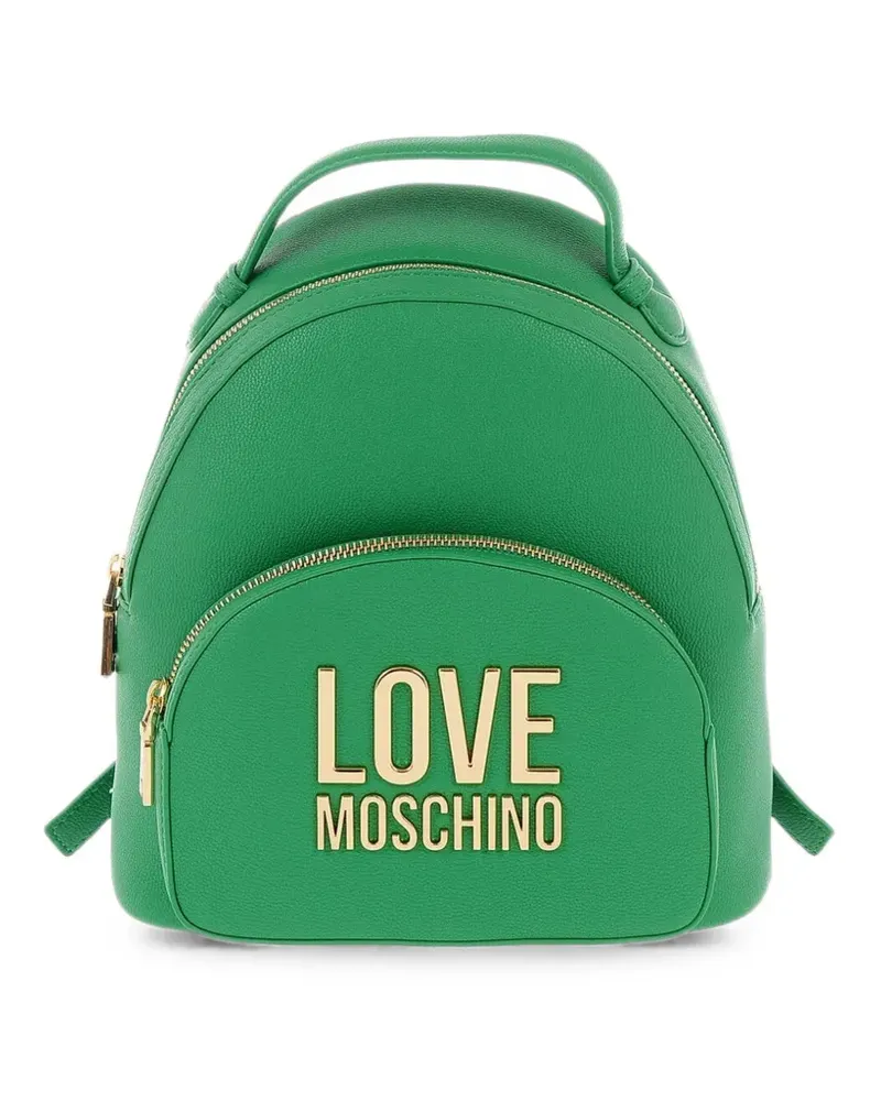 Moschino logo-plaque backpack - Grün Grün