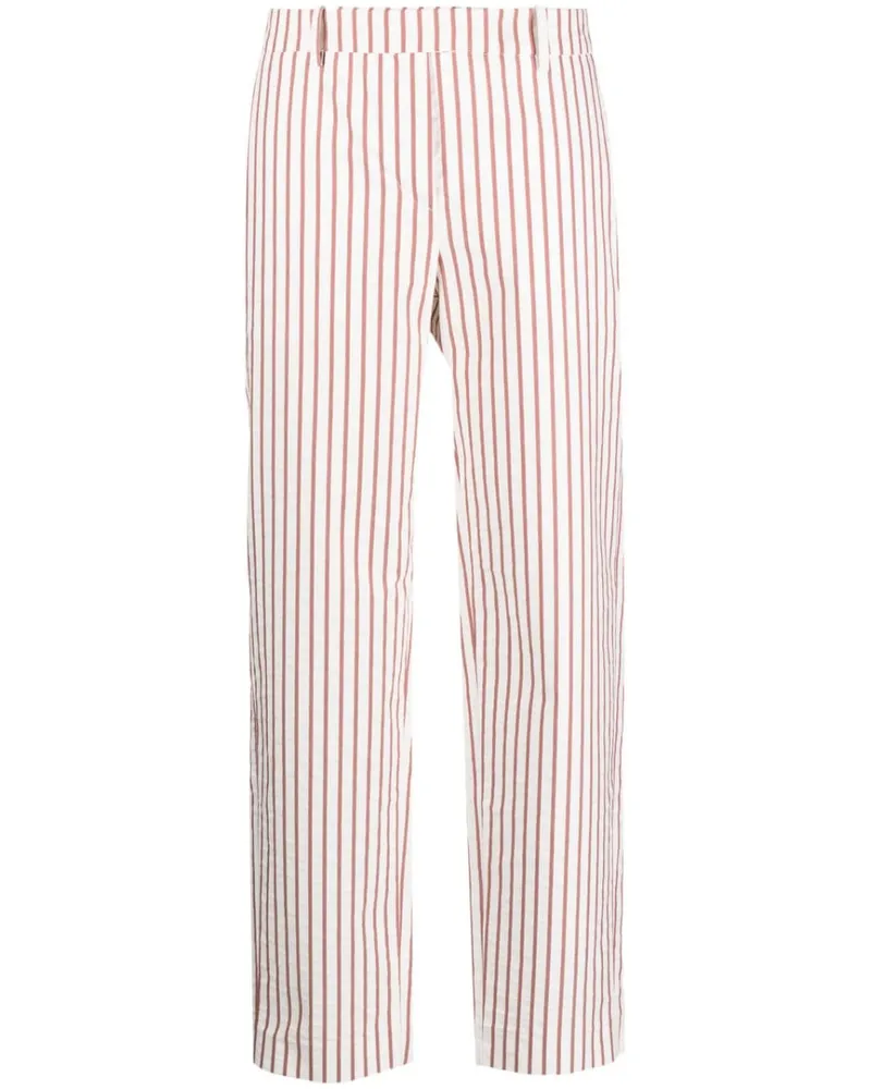 Fabiana Filippi Gestreifte Straight-Leg-Hose - Weiß Weiß
