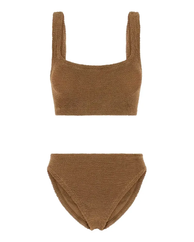 Hunza G Coverage Xandra Bikini in Knitteroptik - Braun Braun
