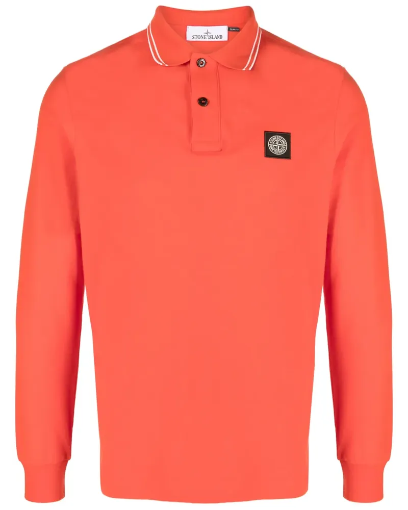 Stone Island Poloshirt mit Logo-Patch - Orange Orange
