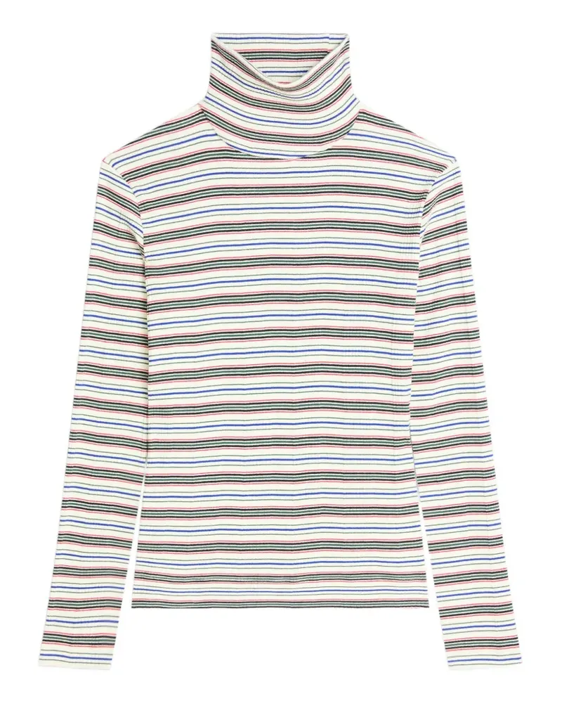 Dries van Noten Geripptes Strick-T-Shirt mit Rollkragen - Nude Nude