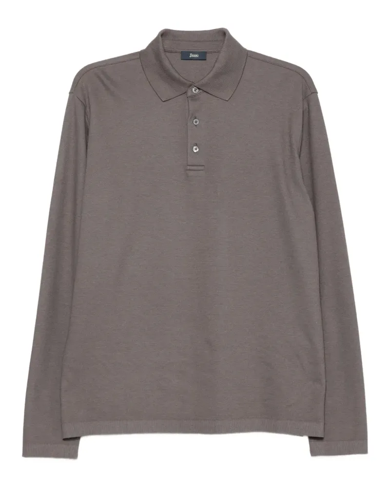 Herno Langärmeliges Poloshirt - Grau Grau