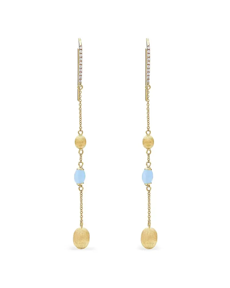 NANIS Aquamarine Ohrringe mit Diamanten - Gold Gold