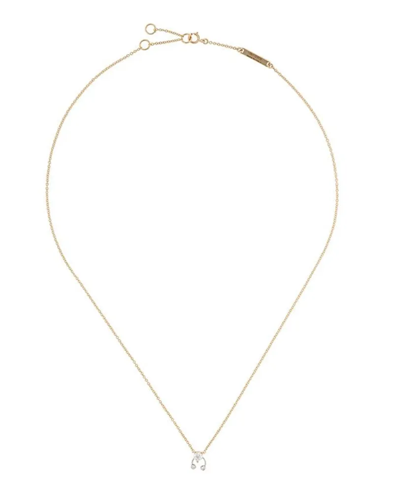Delfina Delettrez 18kt 'Two In One' Gelb- und Weißgoldhalskette mit Diamanten Gold