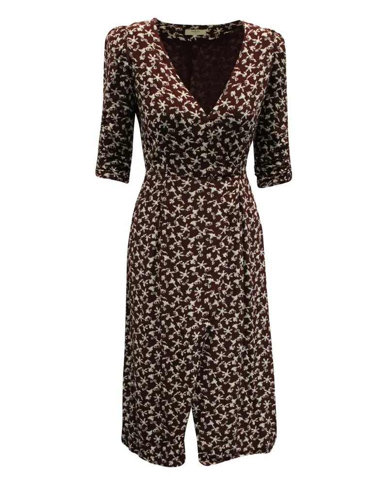 ba&sh floral-print wrap midi dress - Braun Braun