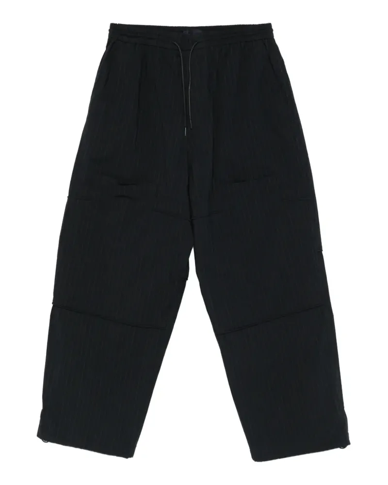 JUUN.J pinstripe panelled trousers - Blau Blau