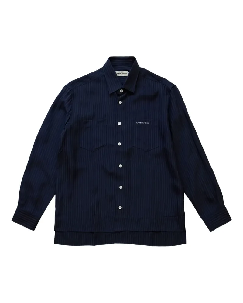 Namacheko Guardia Hemd mit Nadelstreifen - Blau Blau
