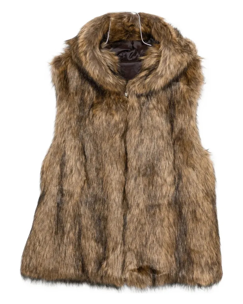 JUUN.J faux-fur gilet - Braun Braun