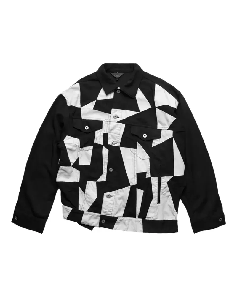 Comme des Garçons patchwork twisted denim jacket - Schwarz Schwarz