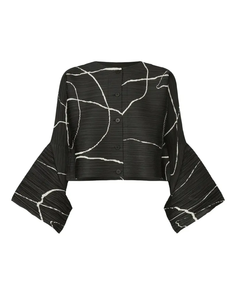 Issey Miyake Pause pleated button jacket - Schwarz Schwarz