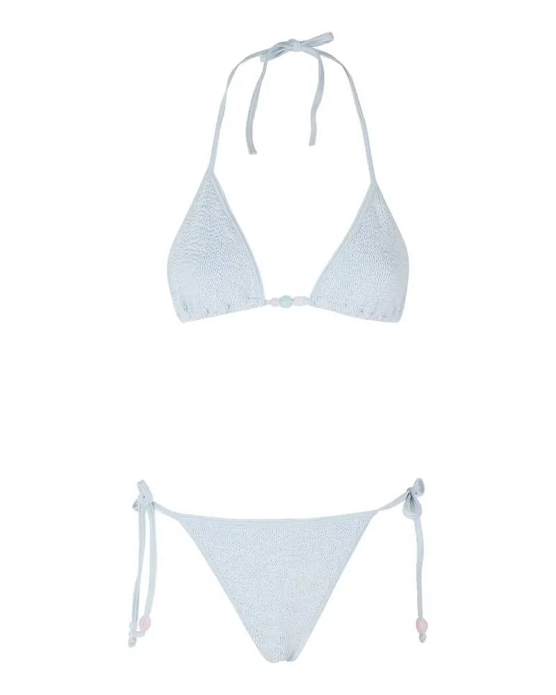 Hunza G Gina Bikini mit Perlen - Blau Blau
