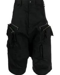 Julius Shorts mit tiefem Schritt Schwarz