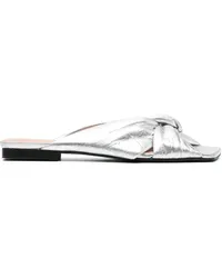 Ganni Ballerinas mit metallischem Finish Silber