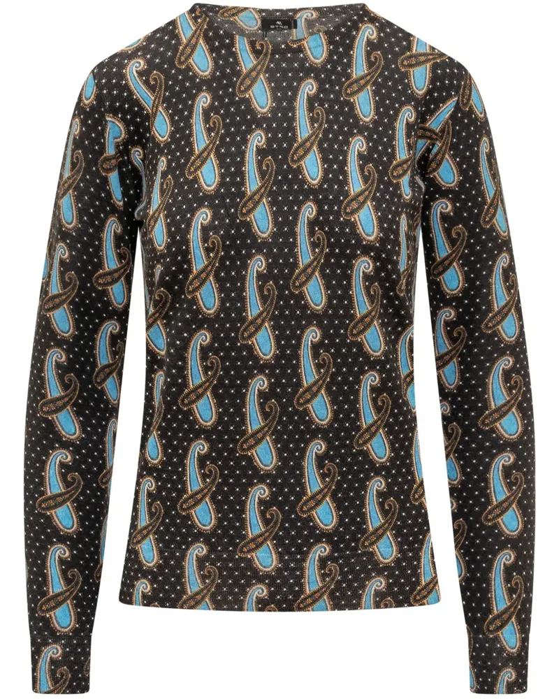 Etro Pullover mit abstraktem Print - Blau Blau