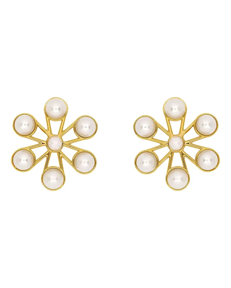 Oscar de la Renta Geometrische Ohrringe mit Blume - Gold Gold