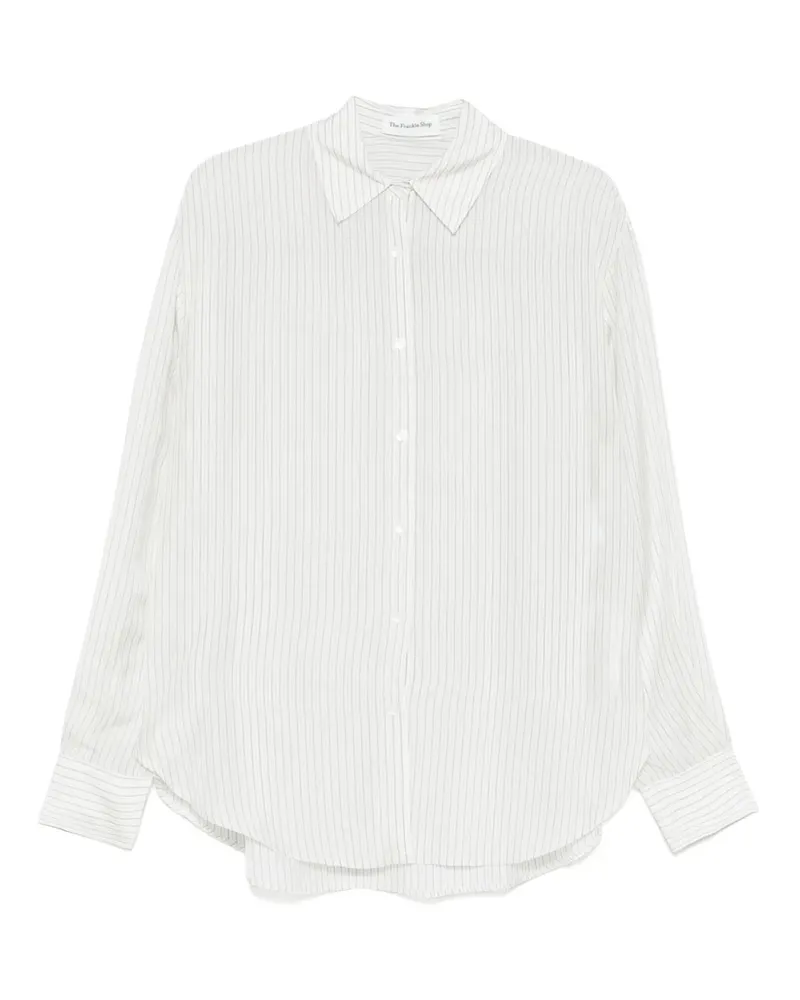 FRANKIE Shop Gestreiftes Peri Hemd - Weiß Weiß