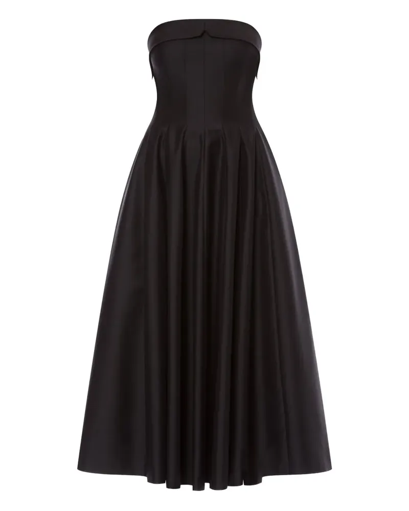 Alberta Ferretti Trägerloses Midikleid mit Falten - Schwarz Schwarz