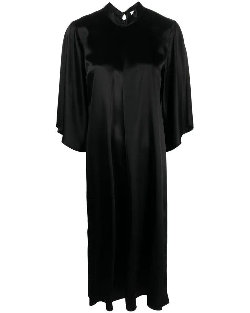 forte_forte Satinkleid mit lockerem Schnitt - Schwarz Schwarz