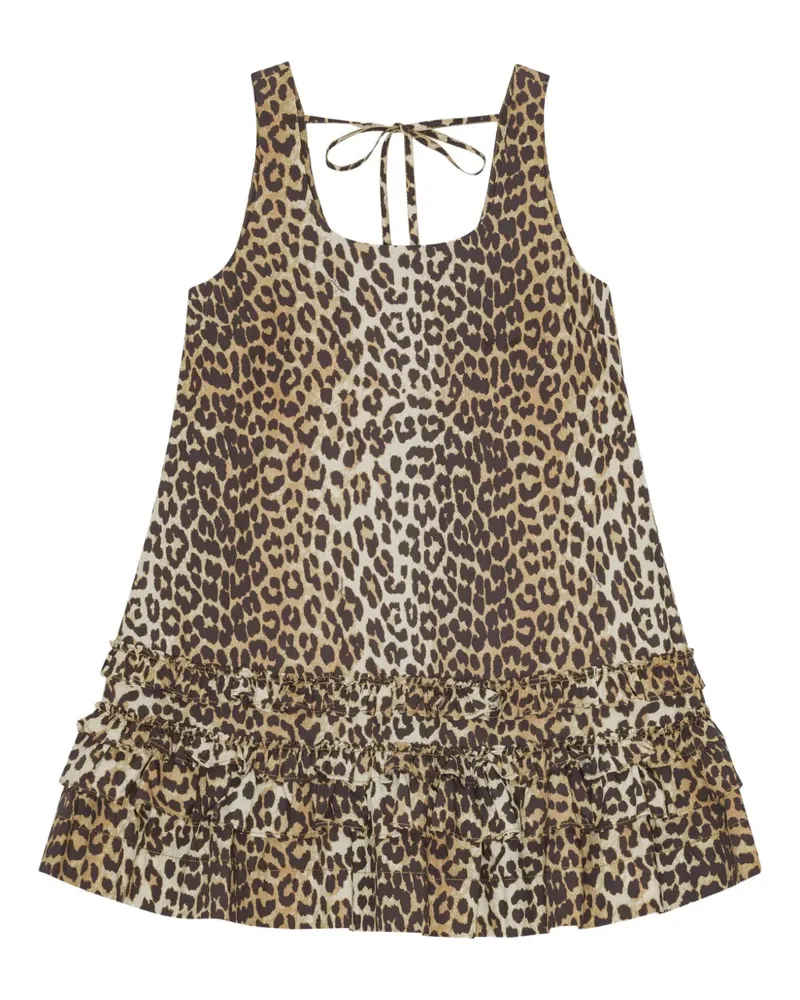 Ganni Kleid mit Leoparden-Print - Nude Nude