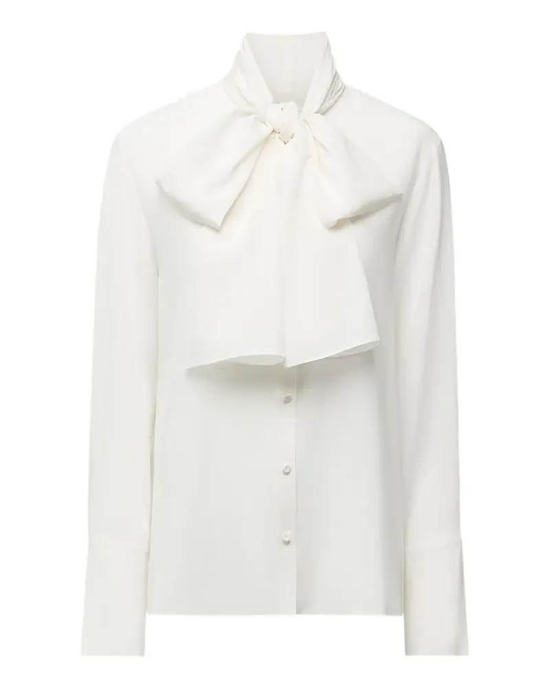 Another Tomorrow Signature bow-detail silk blouse - Weiß Weiß