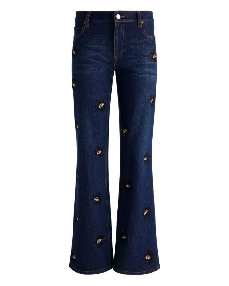 Alice + Olivia Roxie Jeans mit Augenverzierung - Blau Blau