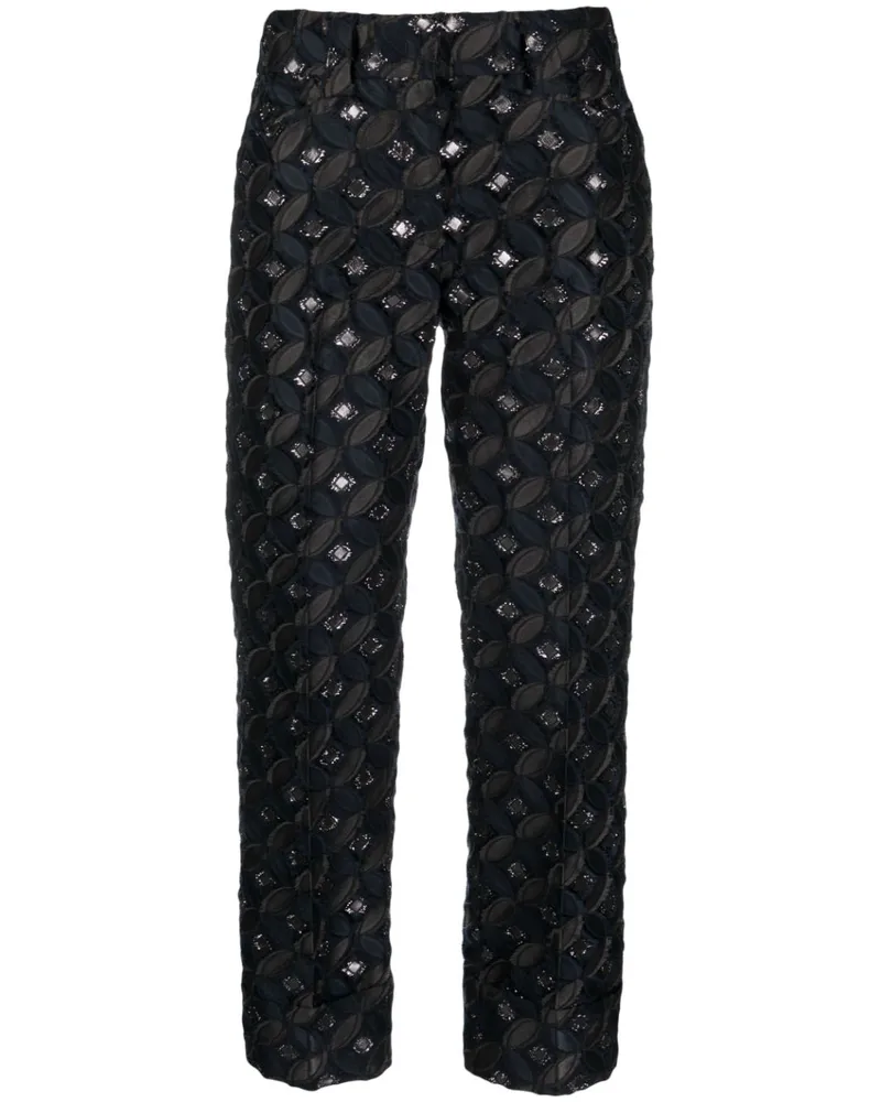 Fabiana Filippi Cropped-Hose mit Jacquardmusterung - Blau Blau
