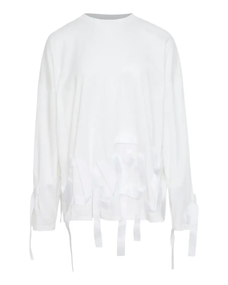 ENFÖLD Langarmshirt mit Schleifendetail - Weiß Weiß