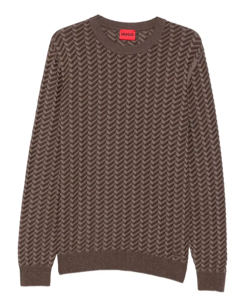 HUGO BOSS Simond chevron-knit sweater - Braun Braun