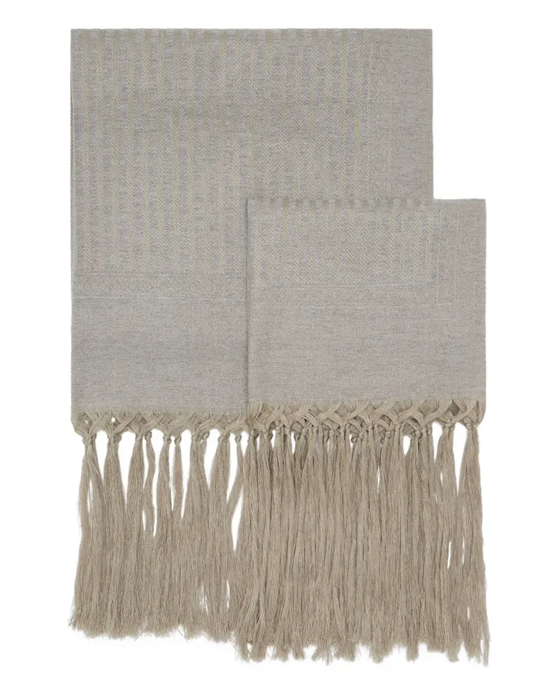 Brunello Cucinelli Handtücher mit Chevron-Fransen (120cm x 70cm) (2er-Set) - Nude Nude
