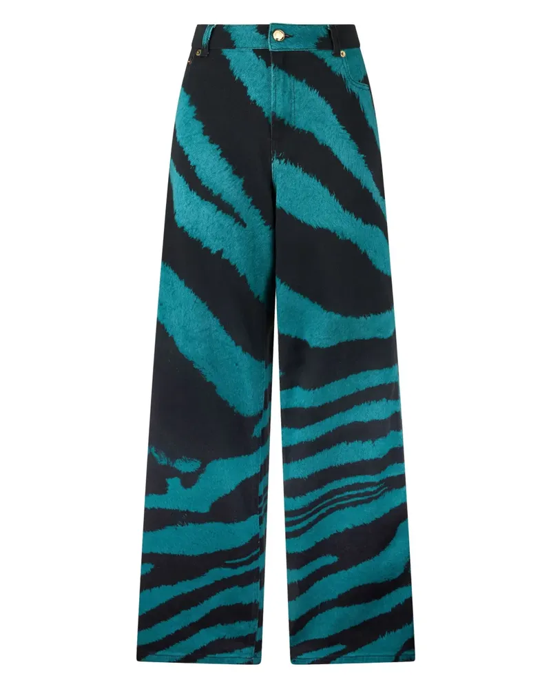 Roberto Cavalli Hose mit Zebra Tribute-Print - Schwarz Schwarz