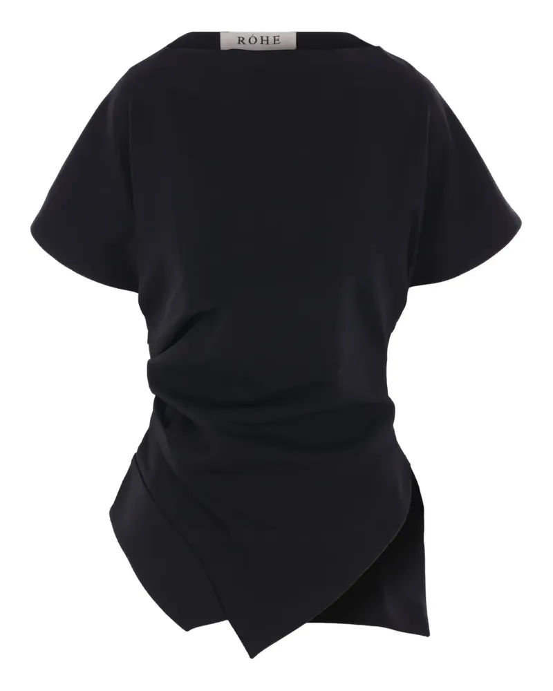 Róhe Asymmetrisches Top mit Drapierung - Schwarz Schwarz