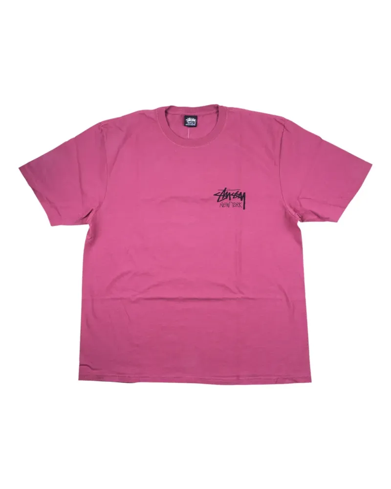 Stüssy T-Shirt mit Print - Rosa Rosa
