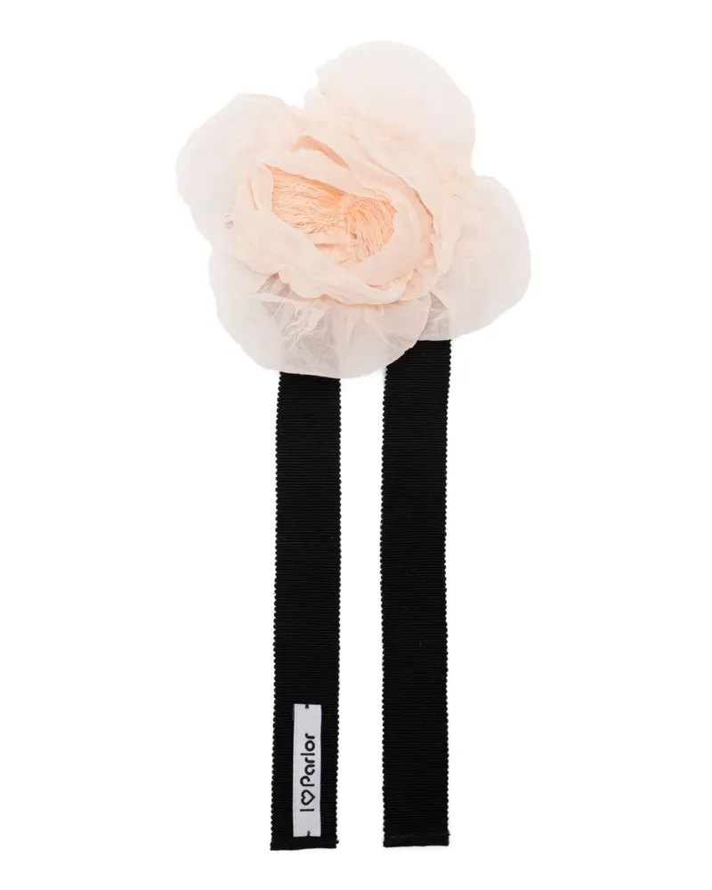 Parlor Choker mit Blumenverzierung - Rosa Rosa