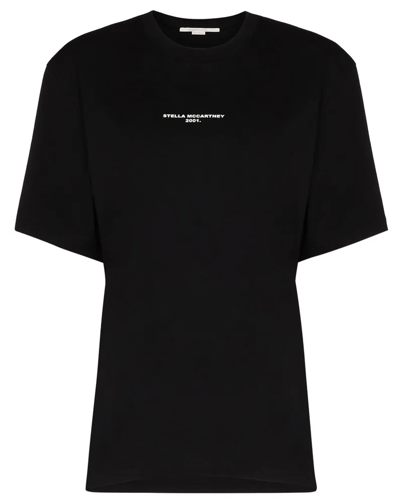 Stella McCartney T-Shirt mit Logo-Print - Schwarz Schwarz