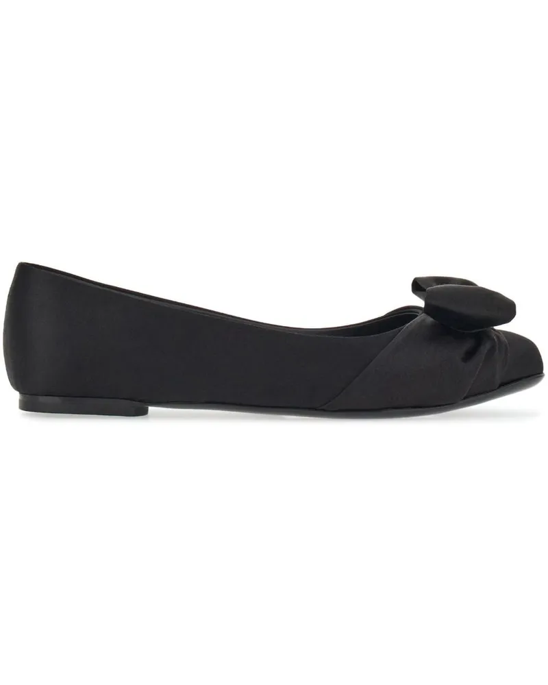 Ferragamo Ballerinas mit Schleife Schwarz