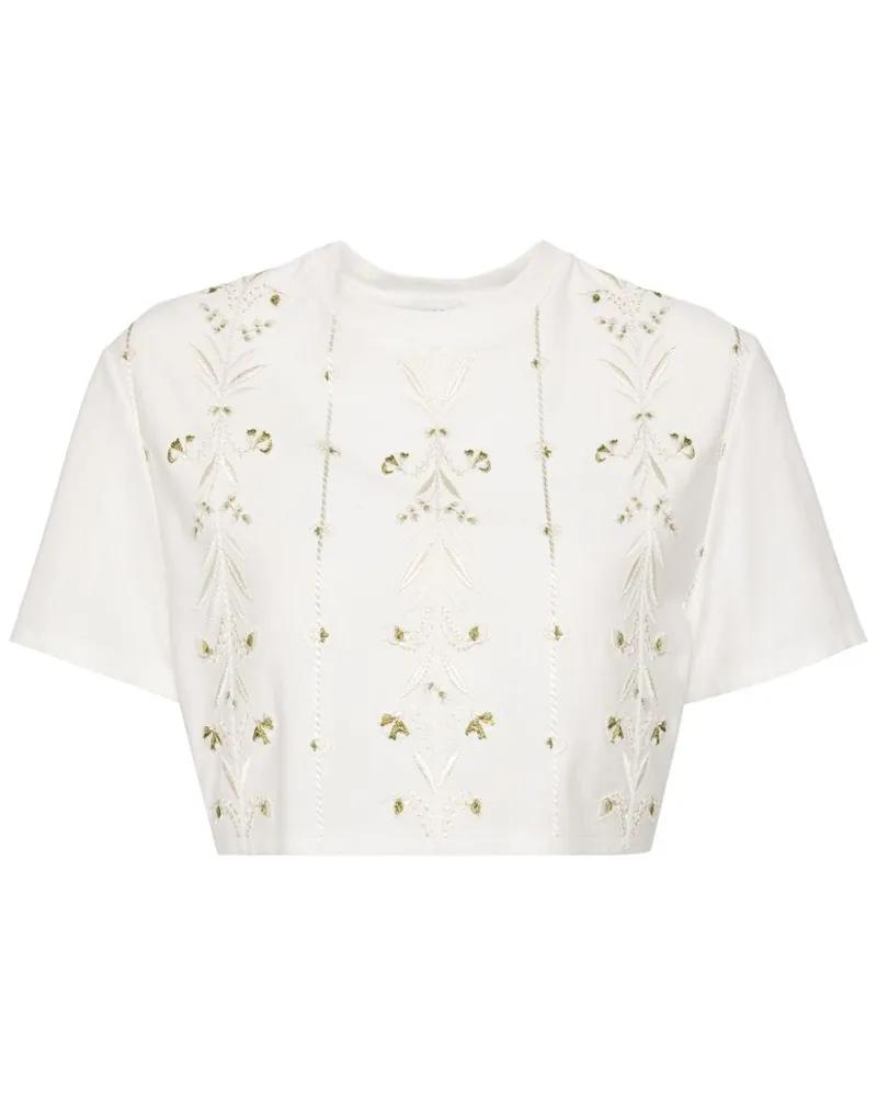 Giambattista Valli Cropped-Oberteil mit Stickerei - Weiß Weiß