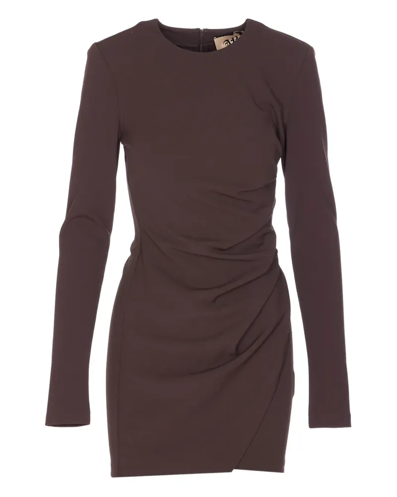 Aniye By long-sleeve draped-design mini dress - Braun Braun