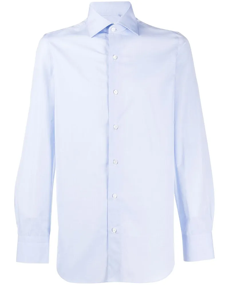 Finamore 1925 Schmales Hemd - Blau Blau