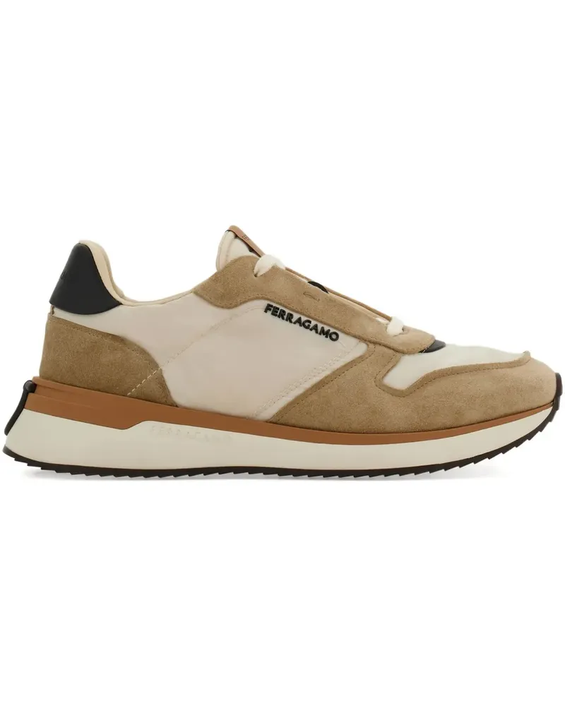 Ferragamo Sneakers mit Wildledereinsätzen - Nude Nude