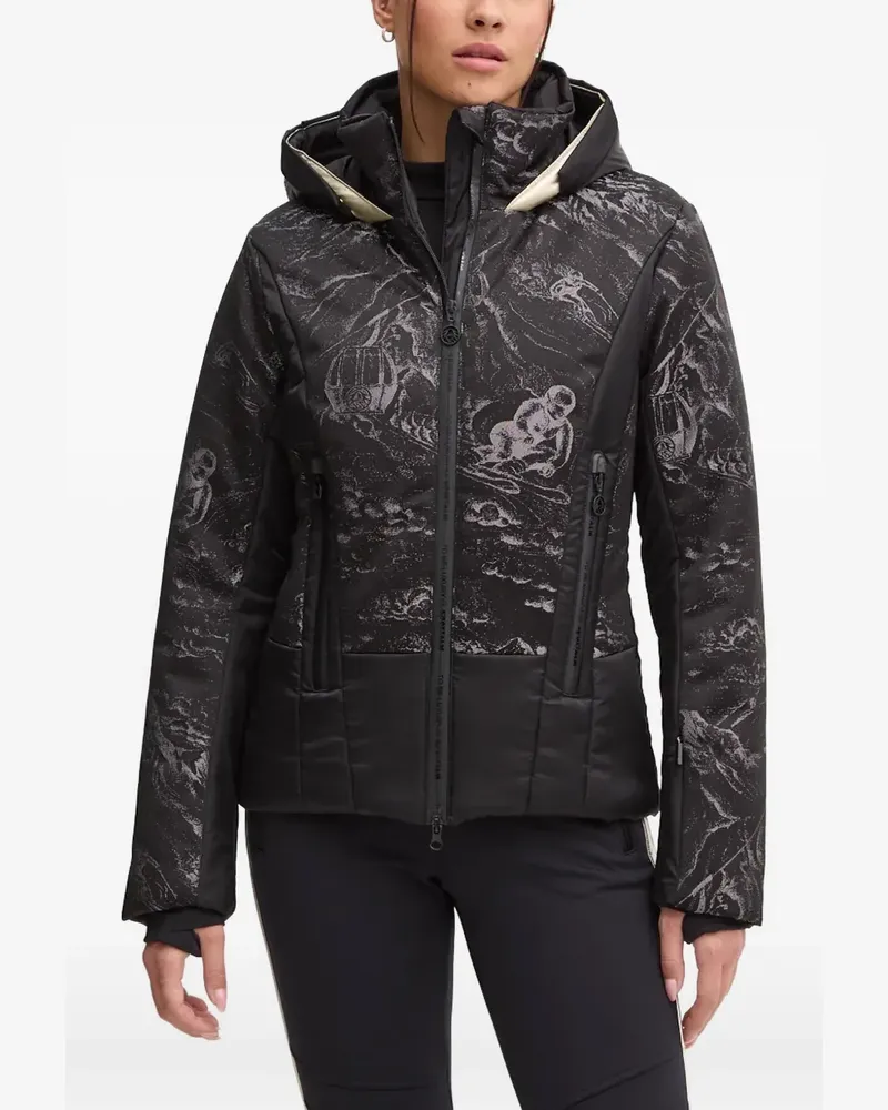 Sportalm Kapuzenjacke mit grafischem Print - Schwarz Schwarz