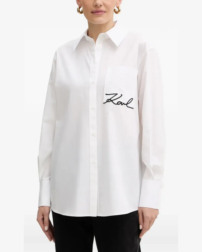 Karl Lagerfeld pocket-embroidery shirt - Weiß Weiß