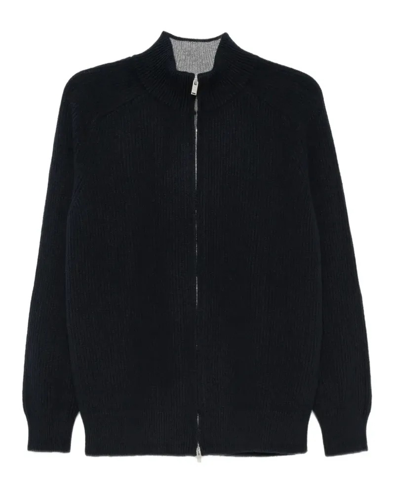 LARDINI Gerippter Cardigan mit Reißverschluss - Blau Blau