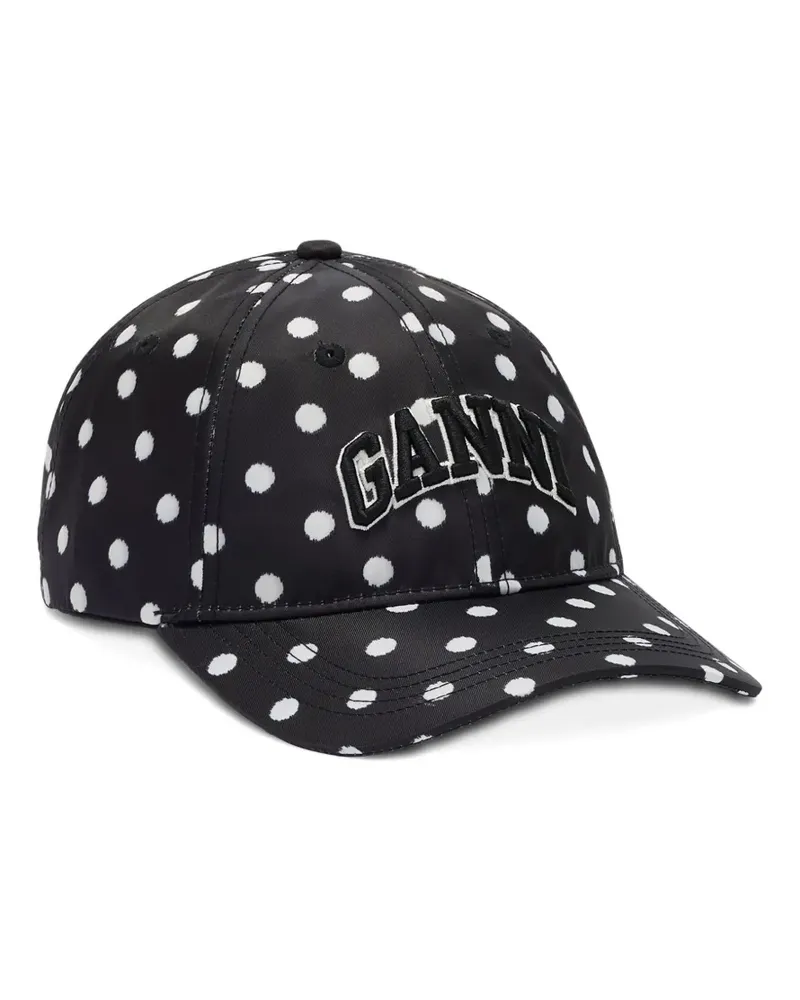 Ganni Baseballkappe mit Polka Dots - Schwarz Schwarz