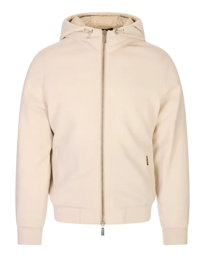 MOORER hooded zip-up jacket - Nude Nude
